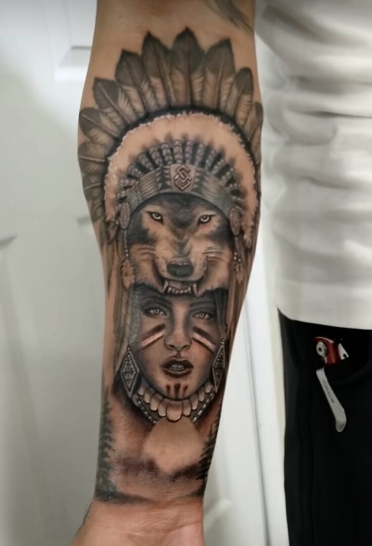 Artist creating fine line tattoos with precise detailing.